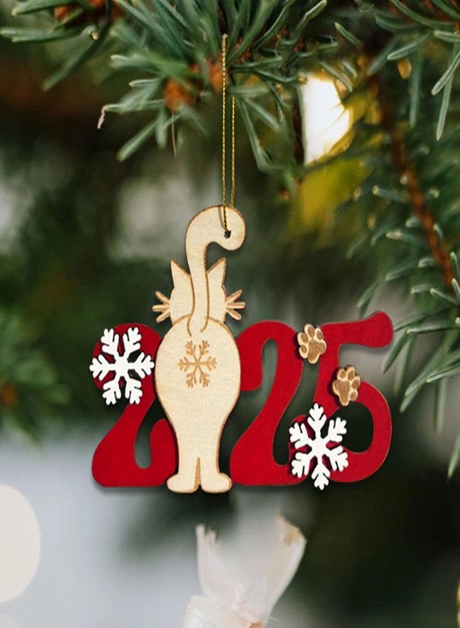 Chambom Funny Christmas Ornaments 2025 - White Elephant Gifts for Adults, Unique Wooden Christmas Tree Hanging Ornament, Cute Cat Ornaments for Cat Lover, Stocking Stuffers Christmas Party Decorations - Image 1